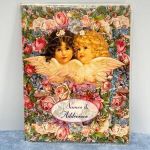 Vintage OSI Address Book Thomas L Cathey Cherub Angels Victorian Floral Unused